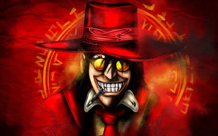Alucard from Hellsing with a cigarette