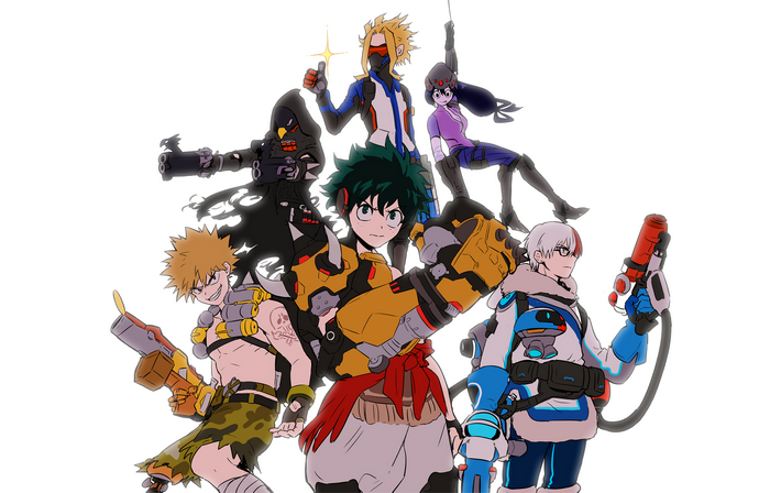 My Hero Academia characters in Overwatch-inspired designs