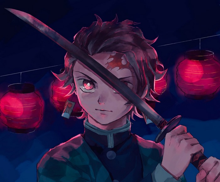 Tanjiro Kamado from Demon Slayer holding a sword