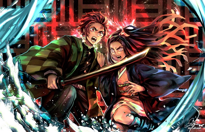 Tanjiro and Nezuko from Demon Slayer