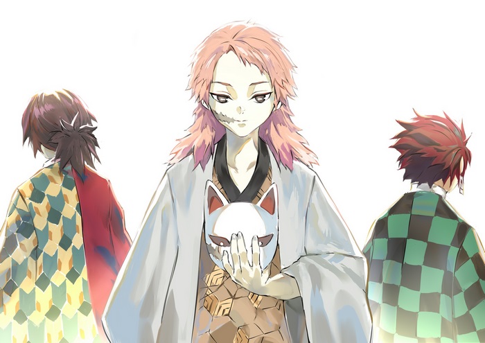 Sabito, Tanjiro Kamado, and Giyu Tomioka from Demon Slayer