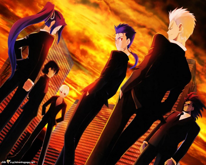 Characters from Fate/Zero in suits