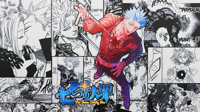 Ban from The Seven Deadly Sins manga collage