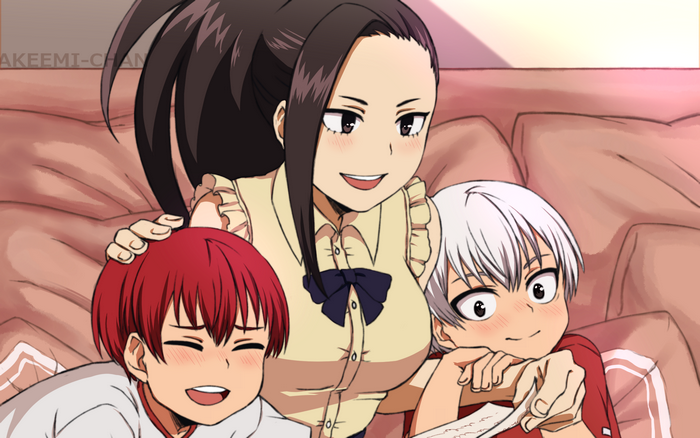 Momo Yaoyorozu Sharing a Warm Moment