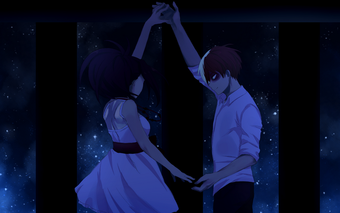 Momo Yaoyorozu and Shoto Todoroki dancing