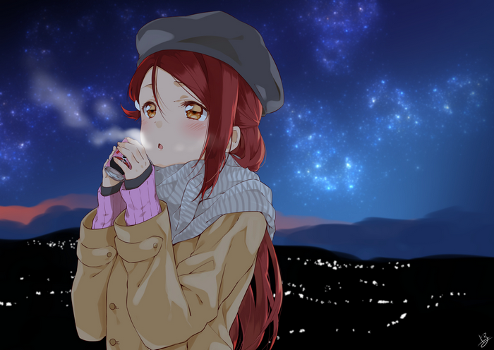 Riko Sakurauchi from Love Live! under the stars
