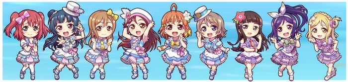 Chibi characters from Love Live! Sunshine!!
