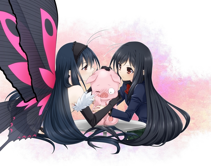 Kuroyukihime from Accel World with a pig