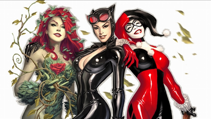 Poison Ivy, Catwoman, and Harley Quinn from DC Comics