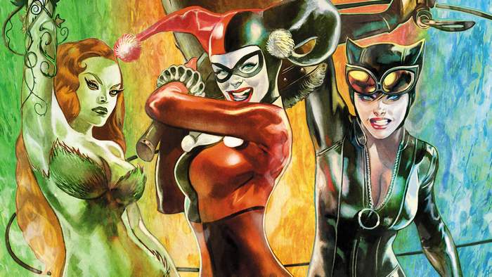Poison Ivy, Harley Quinn, and Catwoman from DC Comics