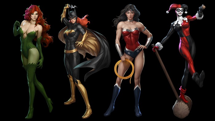 Poison Ivy, Batgirl, Wonder Woman, and Harley Quinn