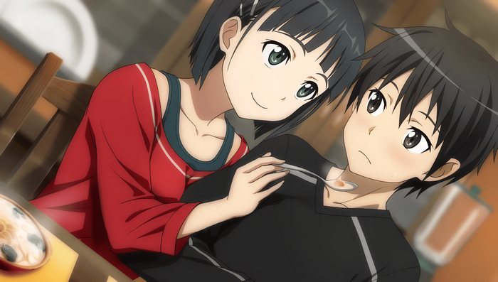 Suguha Kirigaya and Kirito from Sword Art Online