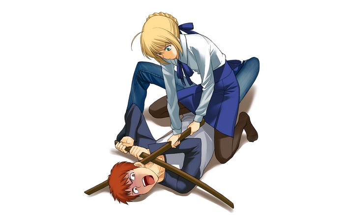 Saber and Shirou Emiya from Fate/stay night