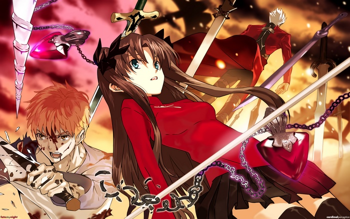Shirou Emiya and Rin Tohsaka from Fate/stay night