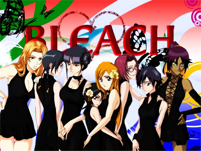 Bleach characters in black dresses