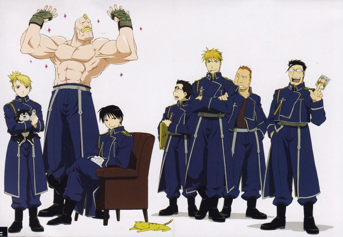 Fullmetal Alchemist characters in military uniforms