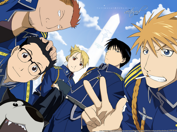 Fullmetal Alchemist characters in military uniforms