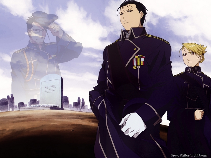 Roy Mustang and Riza Hawkeye from Fullmetal Alchemist