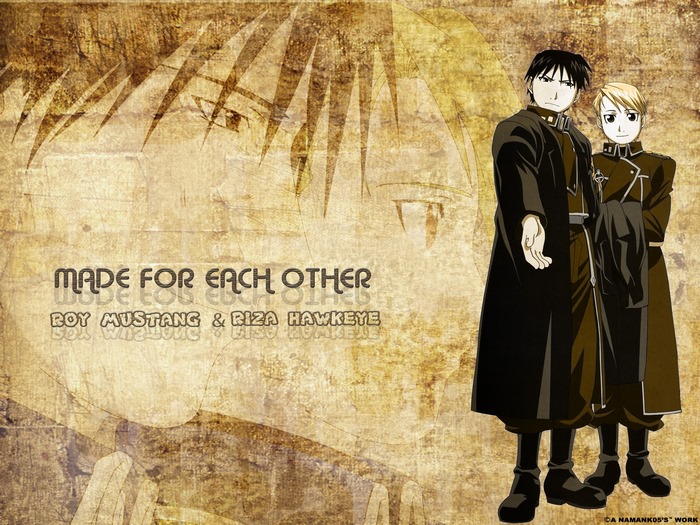 Roy Mustang and Riza Hawkeye from Fullmetal Alchemist