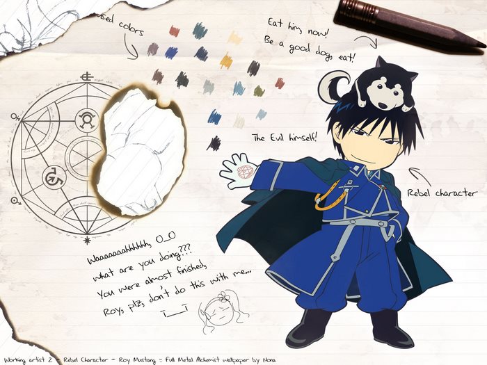 Roy Mustang from Fullmetal Alchemist with a dog