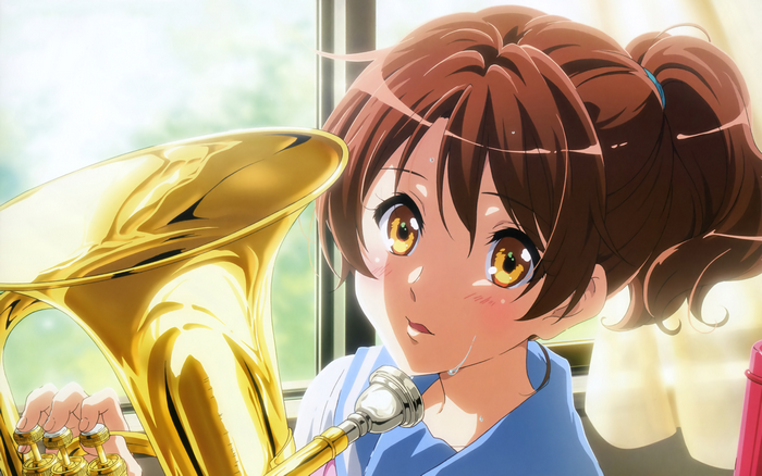 Kumiko Oumae playing a tuba