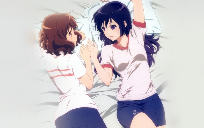 Kumiko Oumae and Reina Kousaka lying down