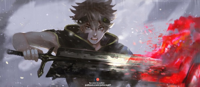 Asta from Black Clover with a sword