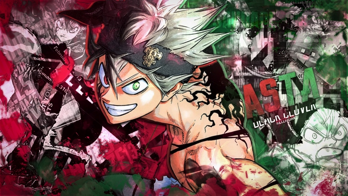 Dynamic Asta from Black Clover in Intense Action Pose