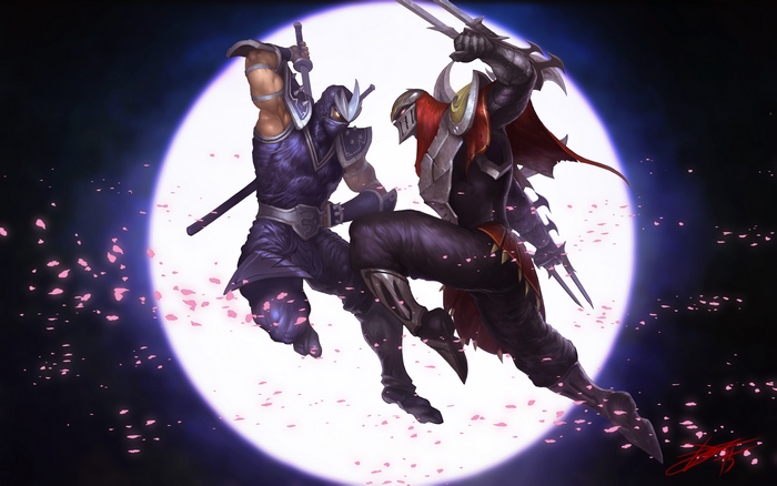 Zed from League of Legends fighting
