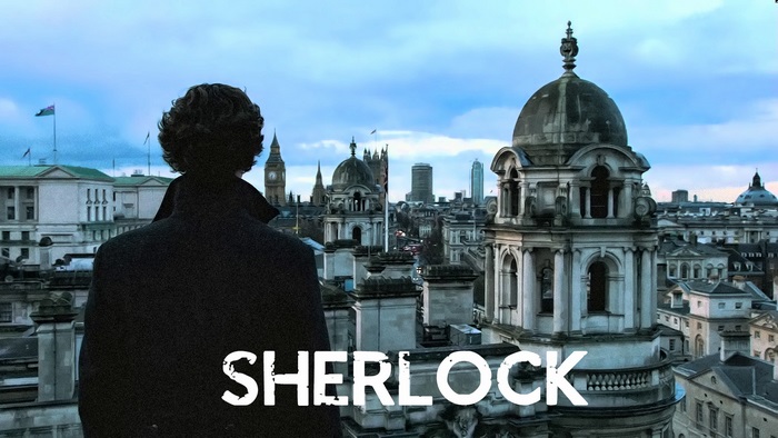 Sherlock from Sherlock overlooking London skyline
