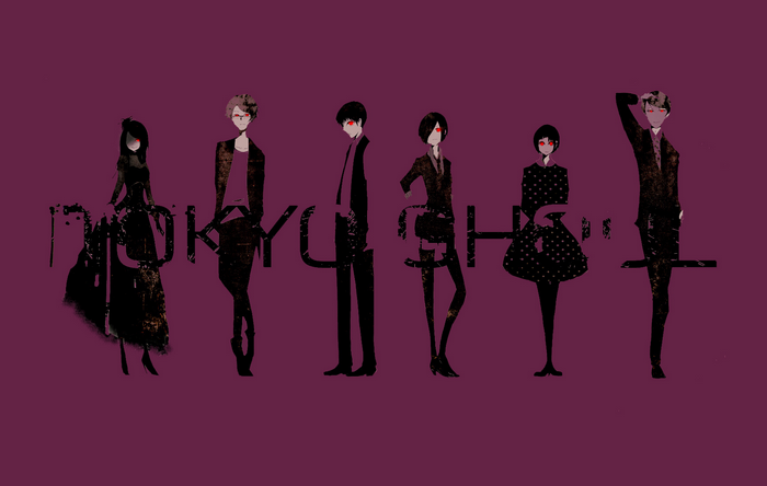 Characters from Tokyo Ghoul with red eyes