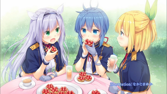 Sistine Fibel and friends eating strawberry tarts