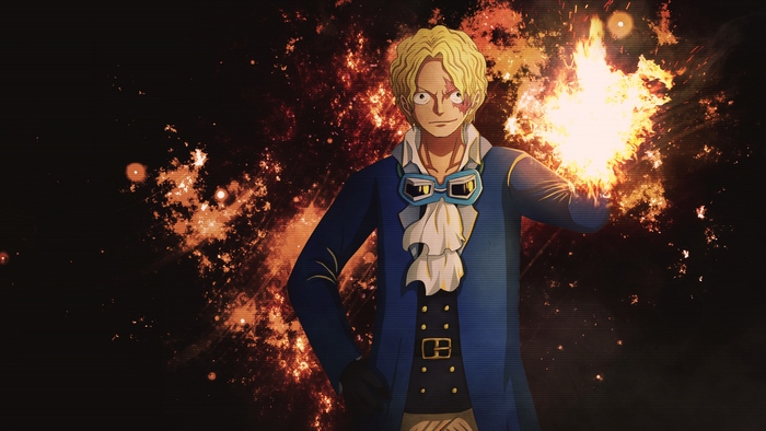 Sabo from One Piece with fire