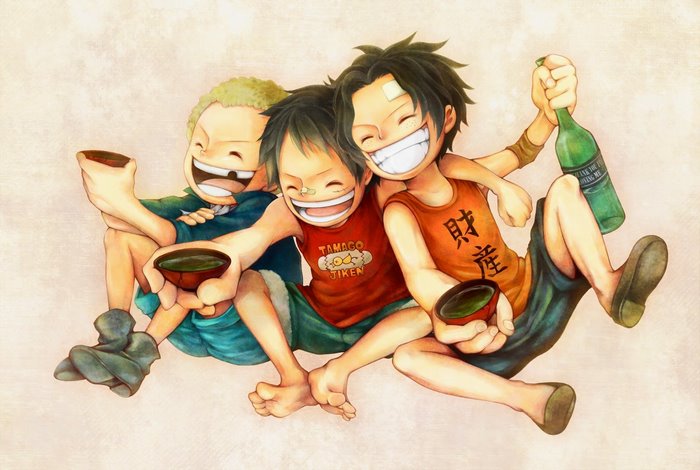 Sabo, Ace, and Luffy from One Piece