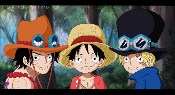 Ace, Luffy, and Sabo from One Piece