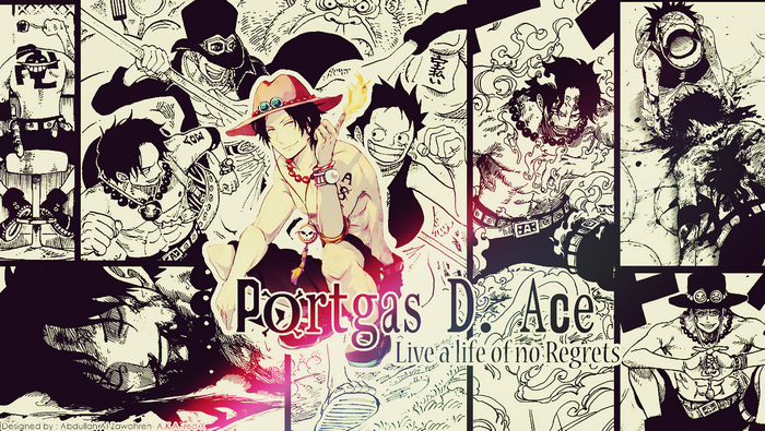 Portgas D. Ace from One Piece collage