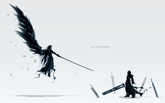 Cloud Strife from Final Fantasy with Sephiroth