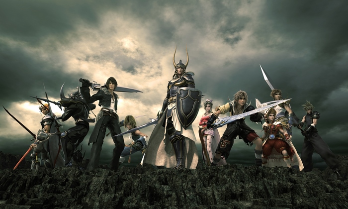Final Fantasy characters on rocky terrain
