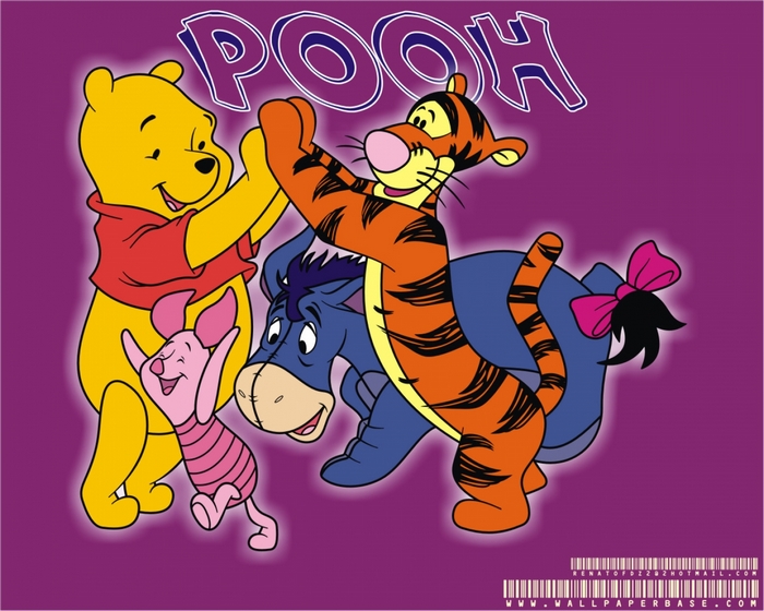 Winnie the Pooh characters celebrating