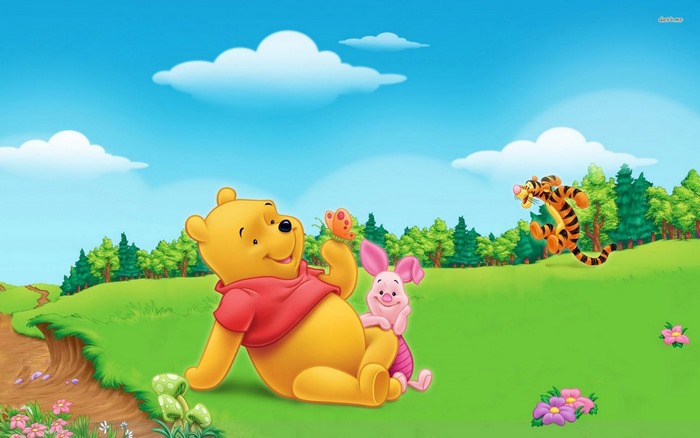 Winnie the Pooh and Friends in a Meadow