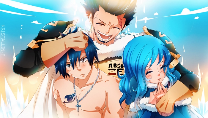 Gray Fullbuster, Juvia Lockser, and Silver Fullbuster from Fairy Tail