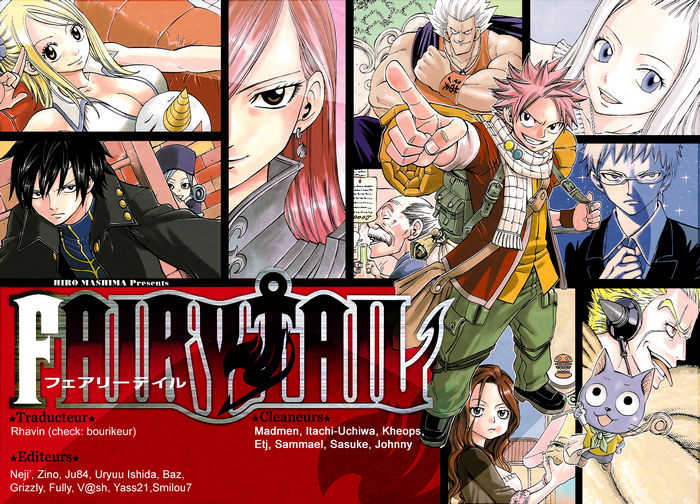 Fairy Tail manga cover with Natsu, Lucy, and other characters