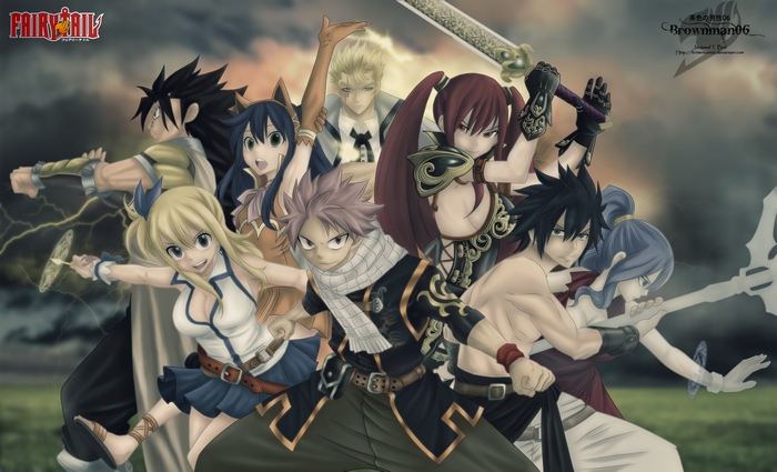 Fairy Tail characters in battle