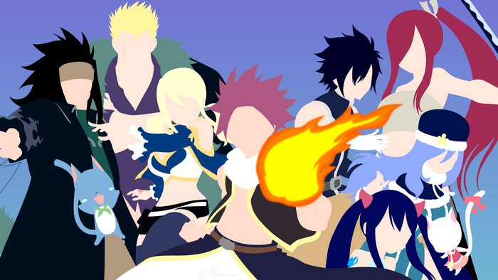 Fairy Tail characters group illustration
