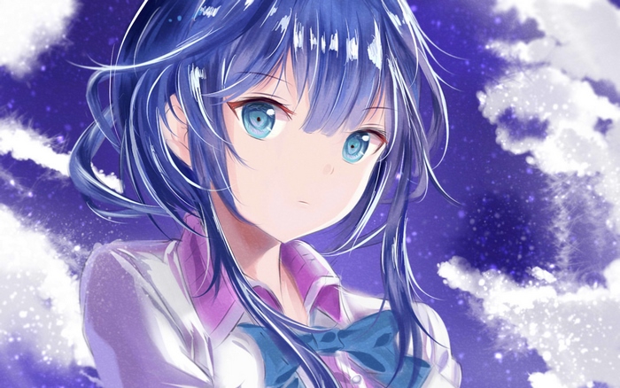 Aki Adagaki in front of a starry sky