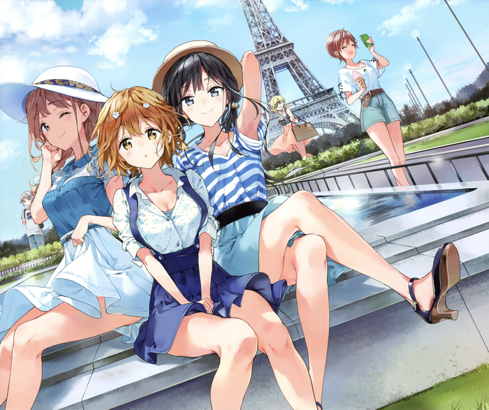 Girls in Paris near Eiffel Tower