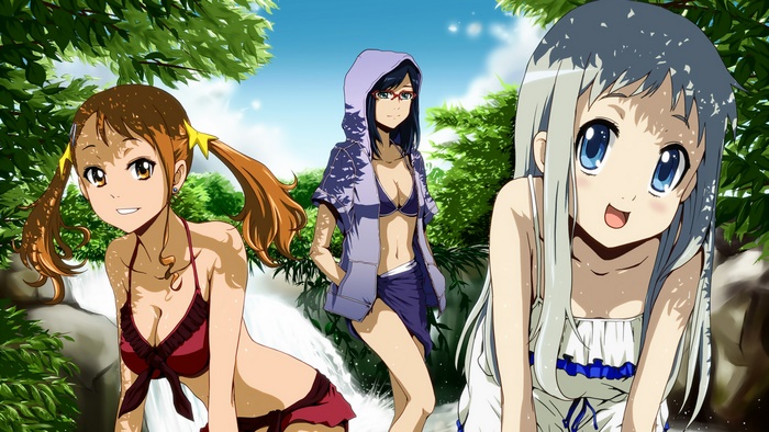 Anaru, Menma, and Poppo from Anohana