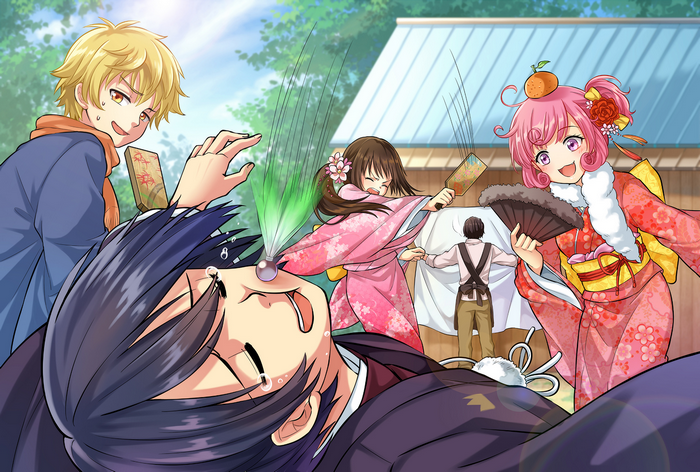 Yukine and friends playing a game
