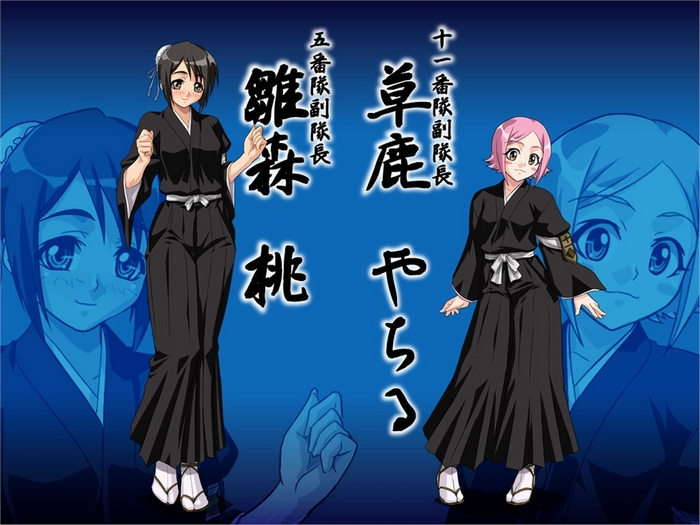 Yachiru Kusajishi and Momo Hinamori from Bleach