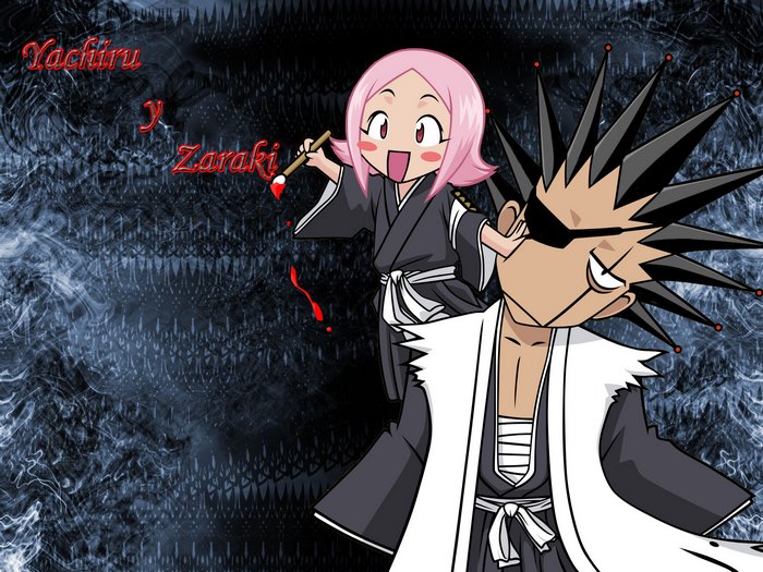 Yachiru and Kenpachi from Bleach